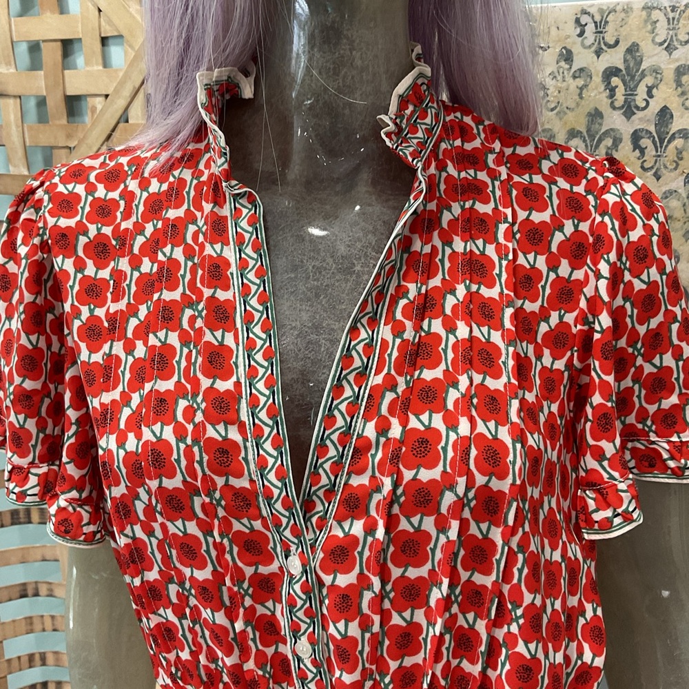 Max Studio Red and White Floral Maxi Dress - Picture 3 of 8